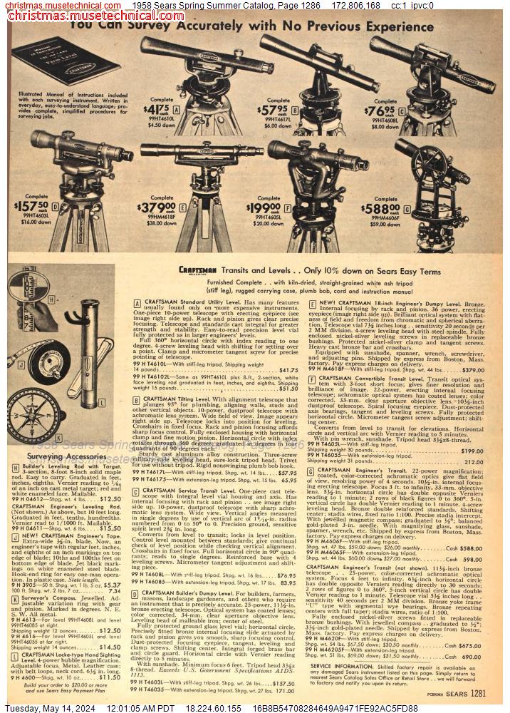 1958 Sears Spring Summer Catalog, Page 1286