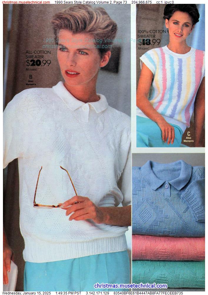 1990 Sears Style Catalog Volume 2, Page 73