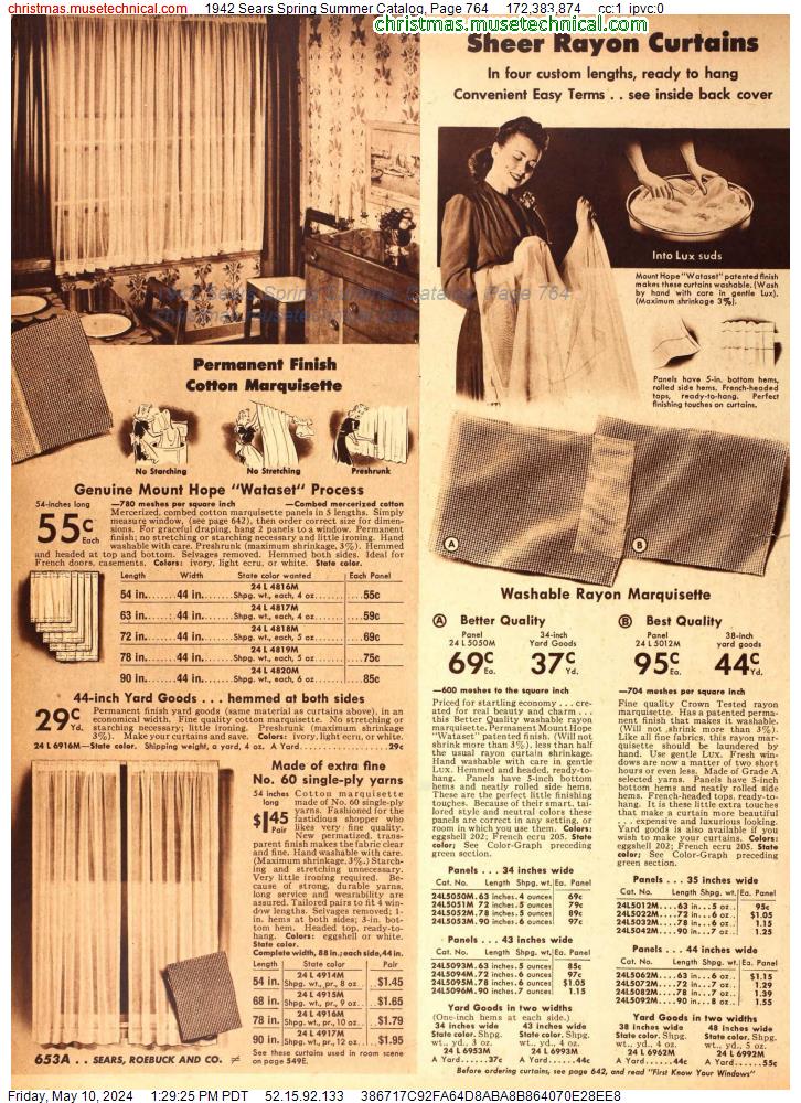 1942 Sears Spring Summer Catalog, Page 764