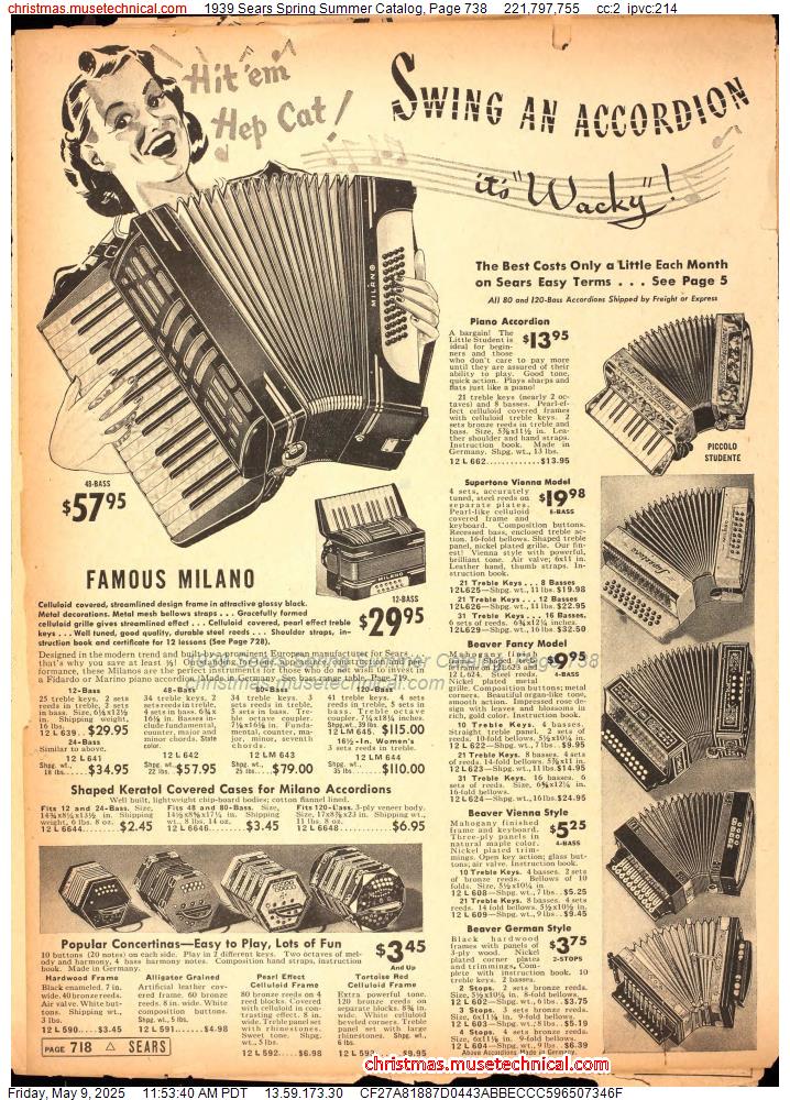 1939 Sears Spring Summer Catalog, Page 738