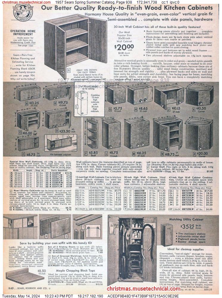 1957 Sears Spring Summer Catalog, Page 938