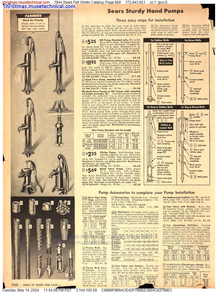 1944 Sears Fall Winter Catalog, Page 880