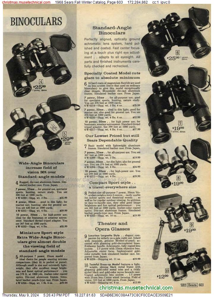 1968 Sears Fall Winter Catalog, Page 603