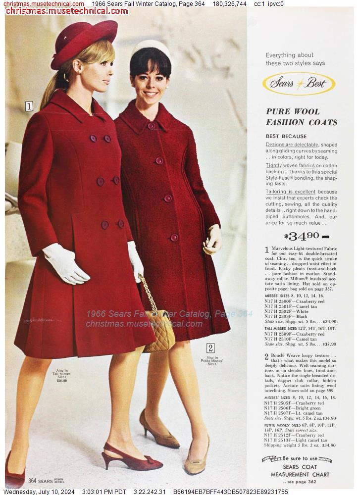 1966 Sears Fall Winter Catalog, Page 364