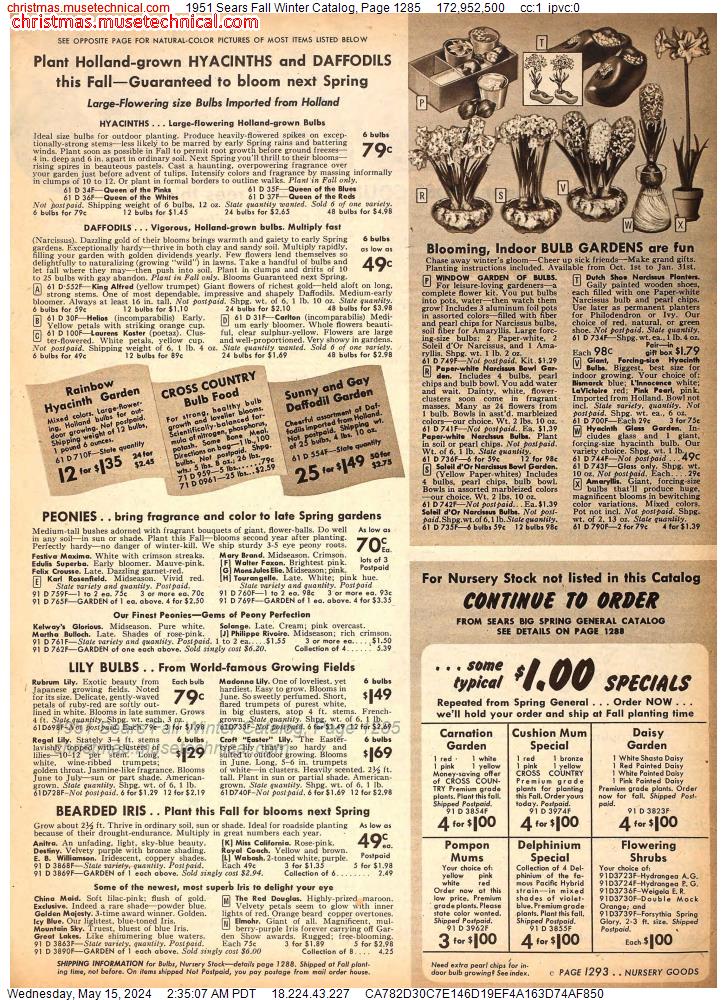 1951 Sears Fall Winter Catalog, Page 1285