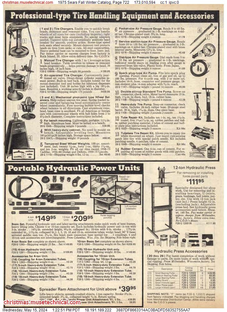 1975 Sears Fall Winter Catalog, Page 722