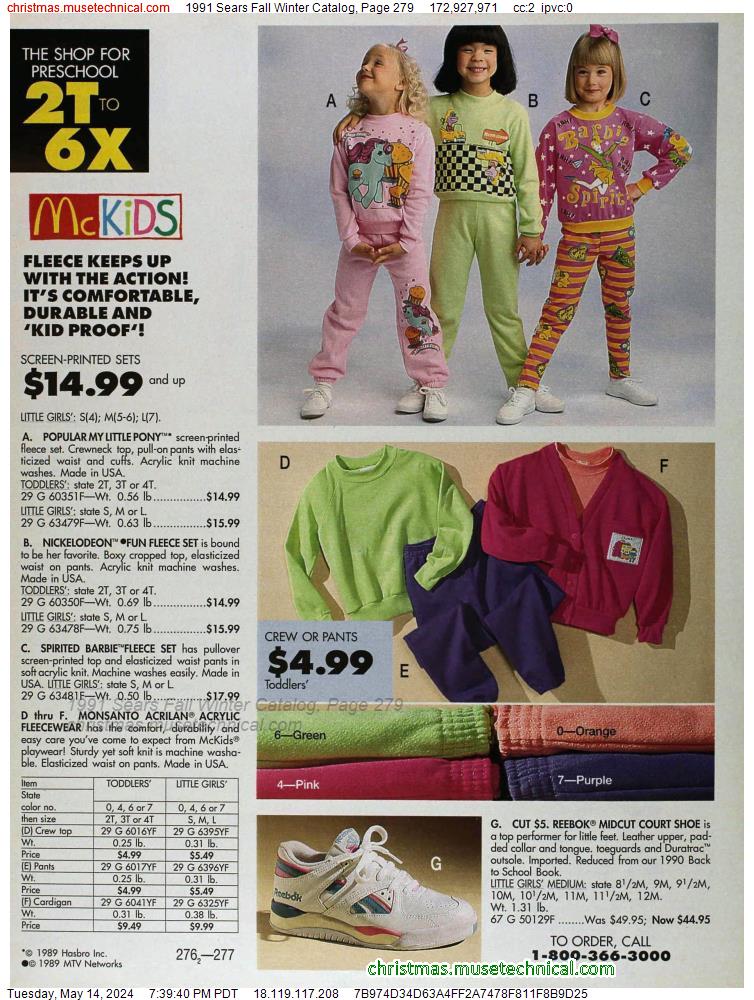 1991 Sears Fall Winter Catalog, Page 279