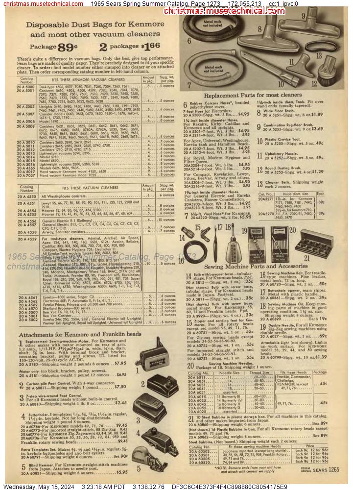 1965 Sears Spring Summer Catalog, Page 1273
