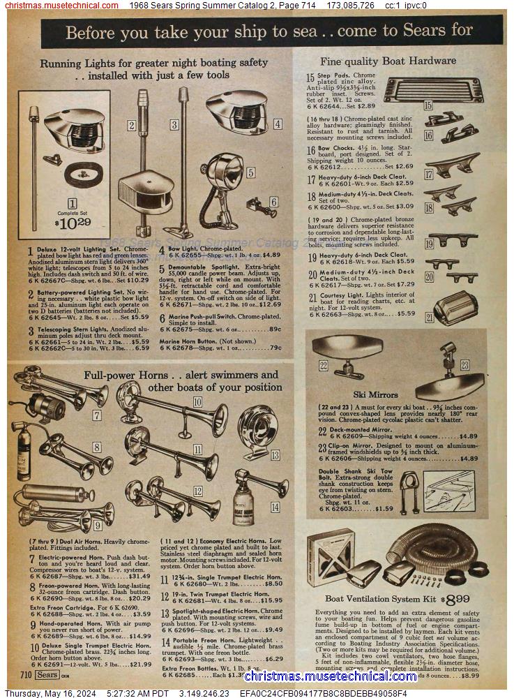 1968 Sears Spring Summer Catalog 2, Page 714