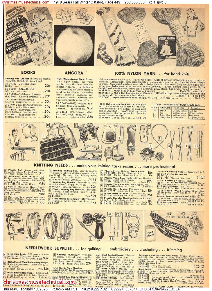 1948 Sears Fall Winter Catalog, Page 449