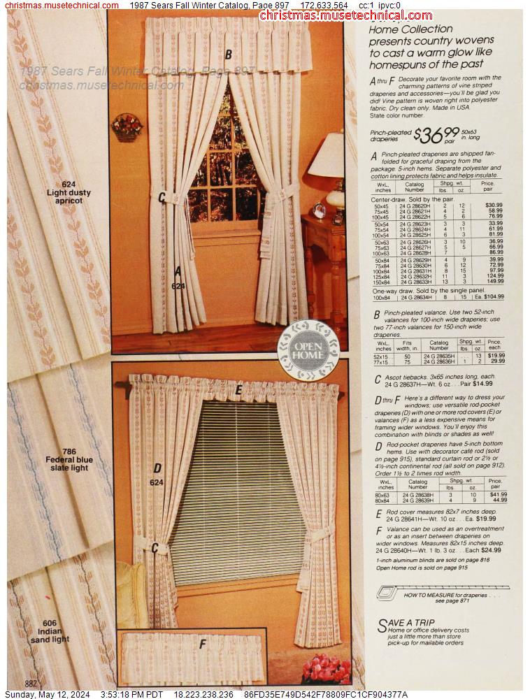 1987 Sears Fall Winter Catalog, Page 897