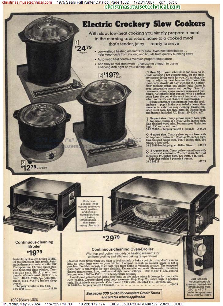 1975 Sears Fall Winter Catalog, Page 1002