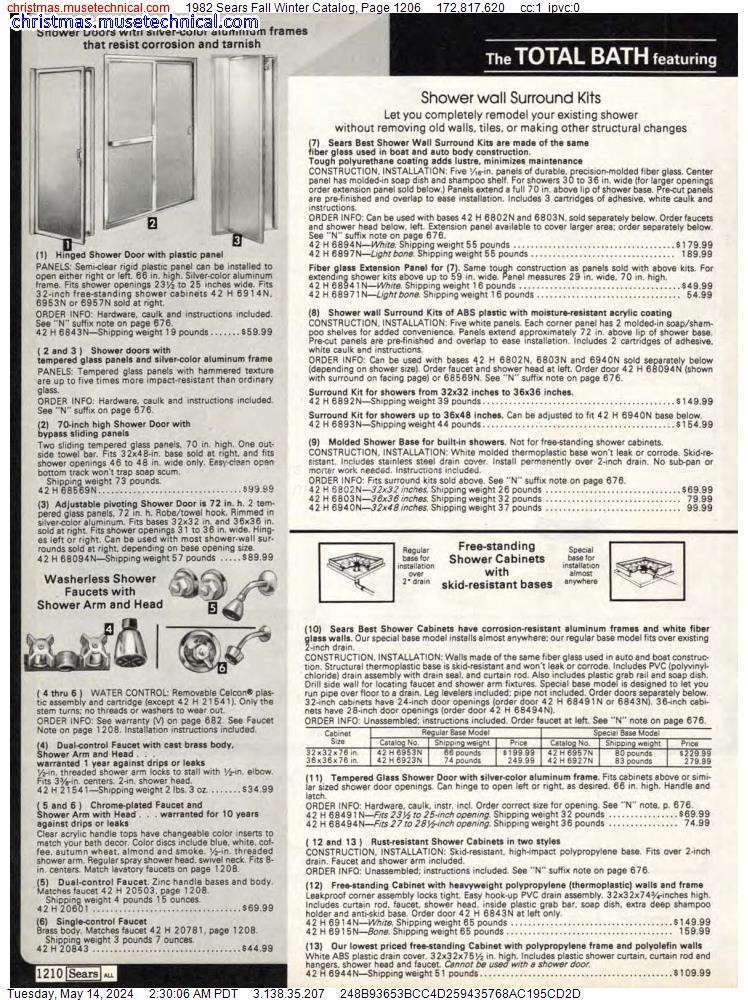 1982 Sears Fall Winter Catalog, Page 1206