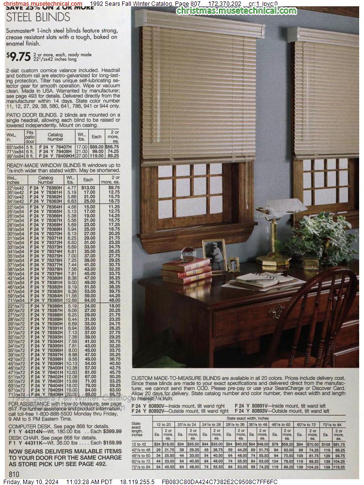 1992 Sears Fall Winter Catalog, Page 807
