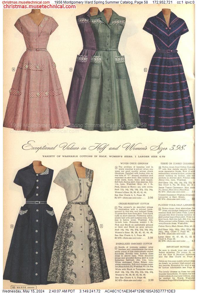 1956 Montgomery Ward Spring Summer Catalog, Page 58