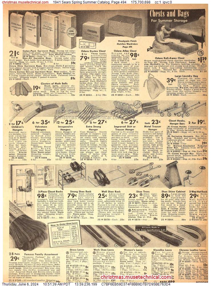 1941 Sears Spring Summer Catalog, Page 494