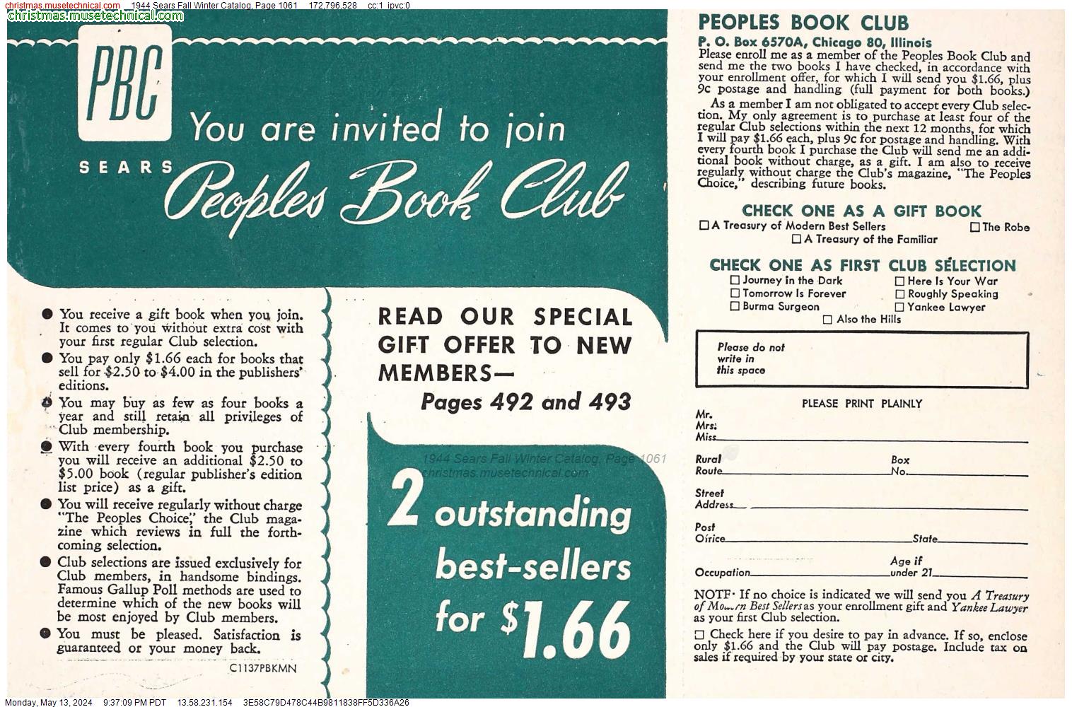 1944 Sears Fall Winter Catalog, Page 1061