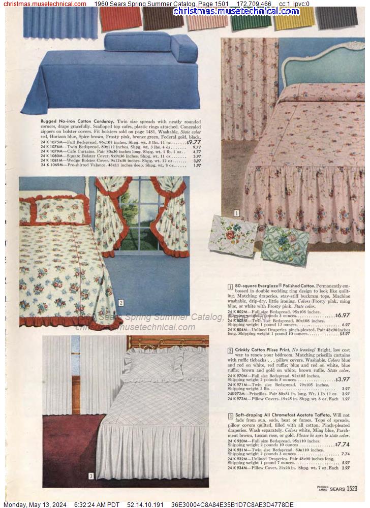 1960 Sears Spring Summer Catalog, Page 1501