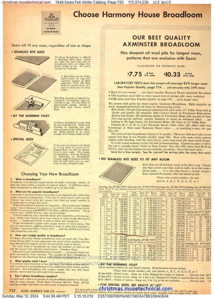 1948 Sears Fall Winter Catalog, Page 750