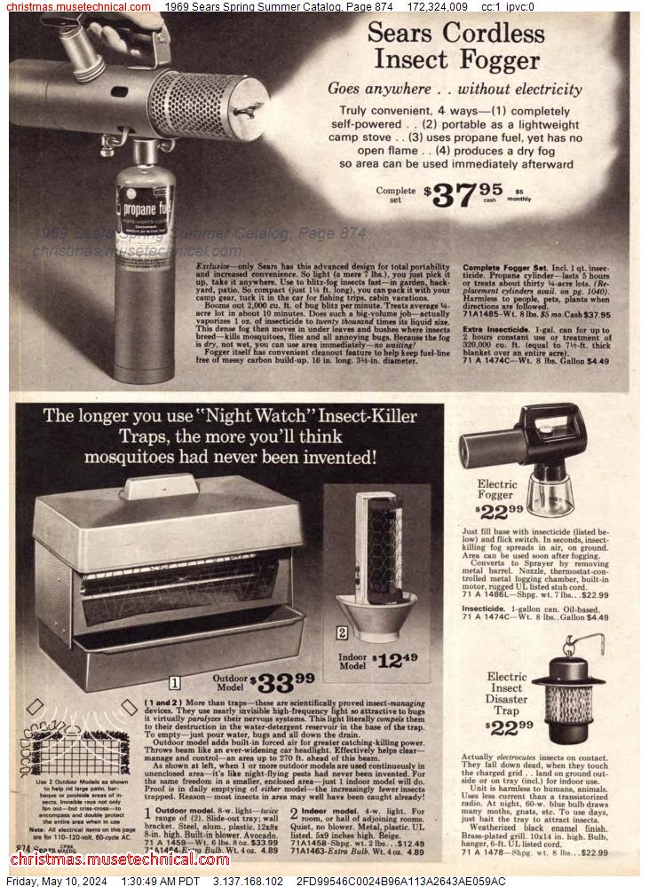 1969 Sears Spring Summer Catalog, Page 874