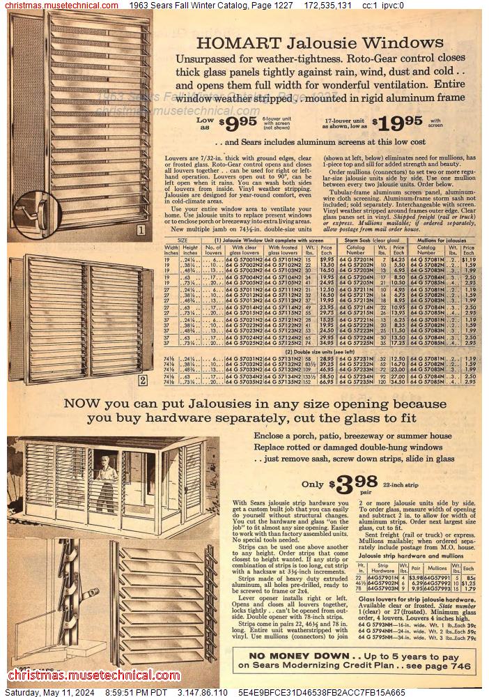 1963 Sears Fall Winter Catalog, Page 1227