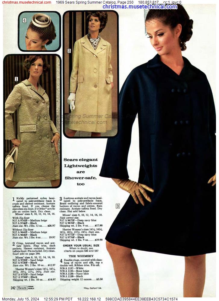1969 Sears Spring Summer Catalog, Page 250