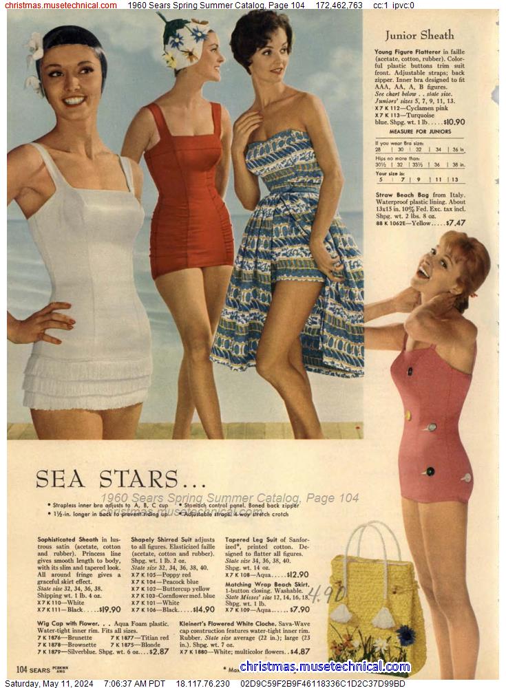 1960 Sears Spring Summer Catalog, Page 104