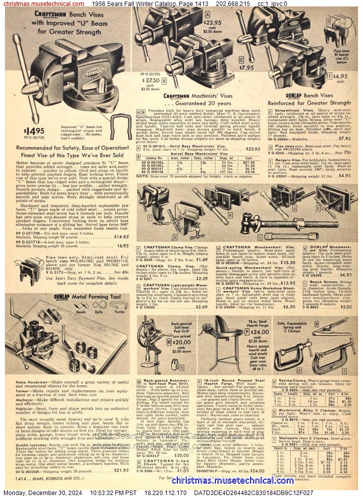 1956 Sears Fall Winter Catalog, Page 1413