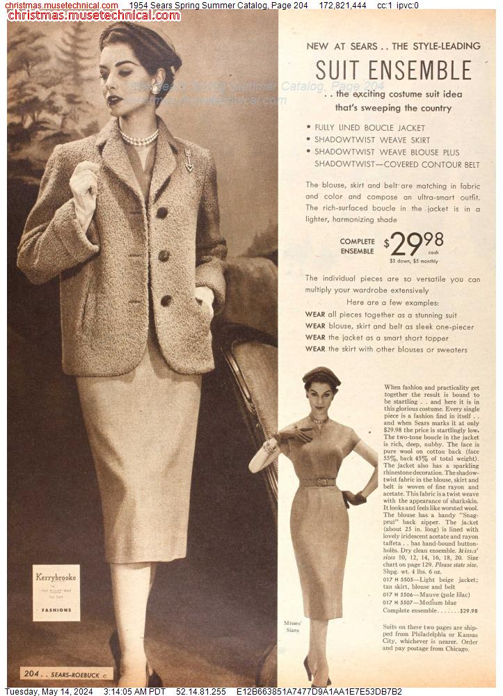 1954 Sears Spring Summer Catalog, Page 204