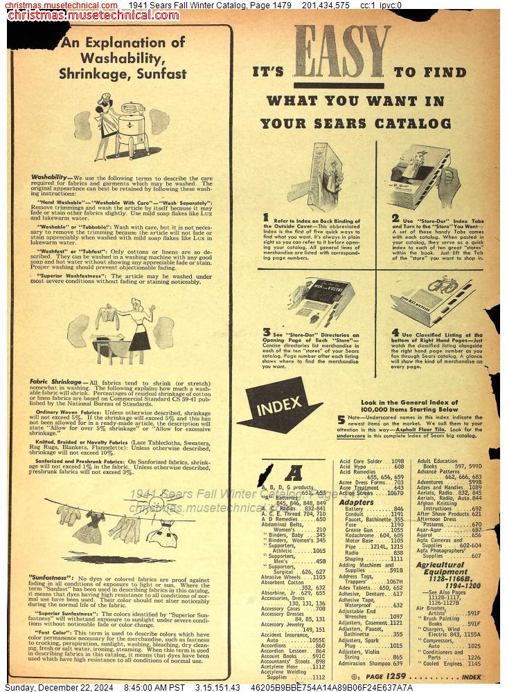 1941 Sears Fall Winter Catalog, Page 1479