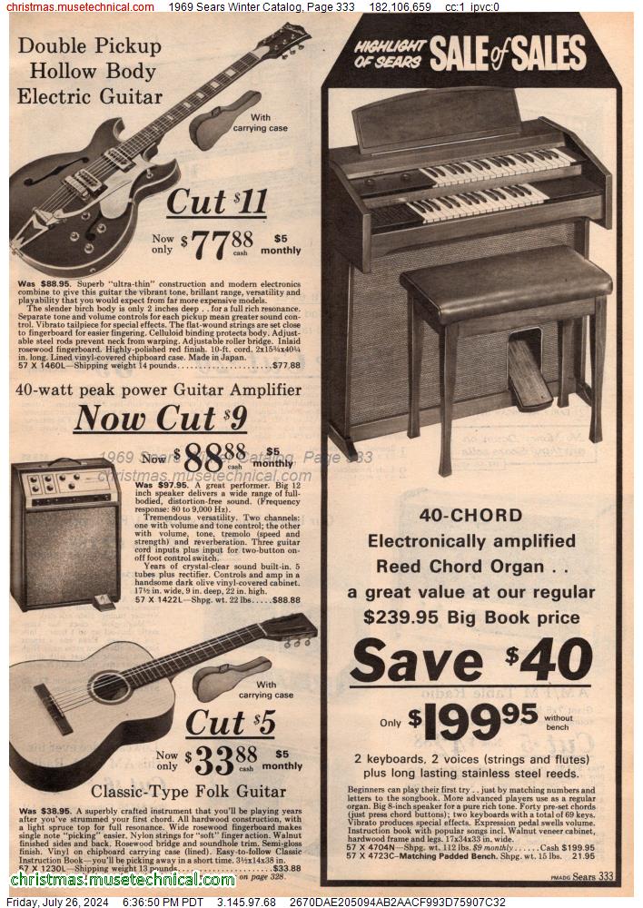 1969 Sears Winter Catalog, Page 333