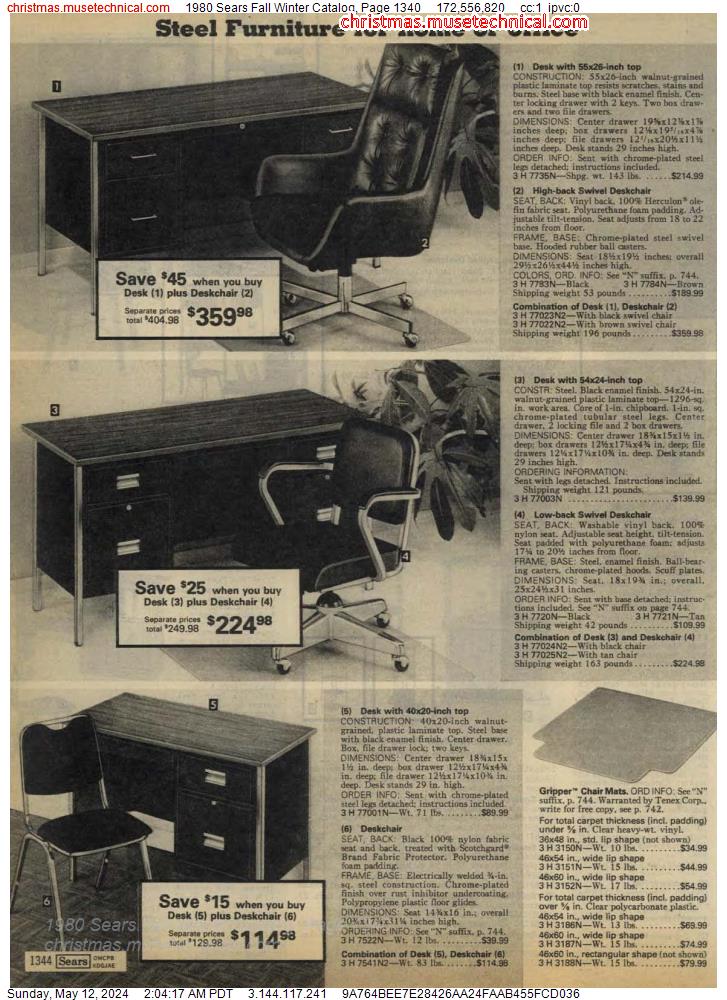1980 Sears Fall Winter Catalog, Page 1340