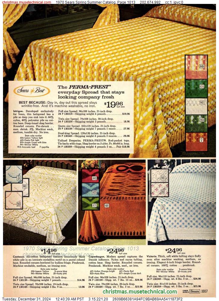 1970 Sears Spring Summer Catalog, Page 1013