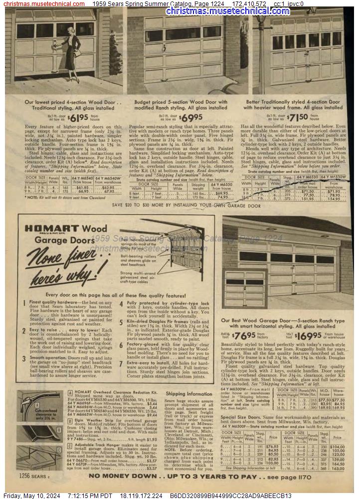 1959 Sears Spring Summer Catalog, Page 1224