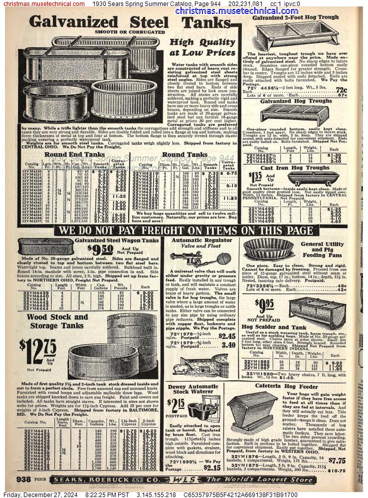 1930 Sears Spring Summer Catalog, Page 944