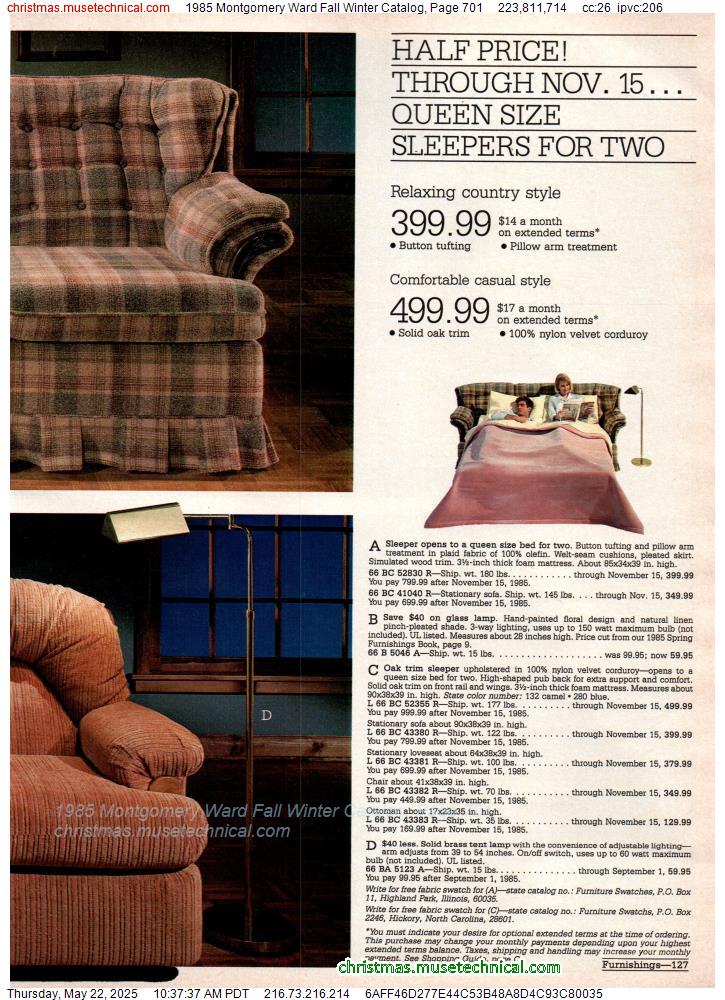 1985 Montgomery Ward Fall Winter Catalog, Page 701