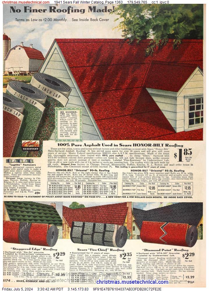 1941 Sears Fall Winter Catalog, Page 1363