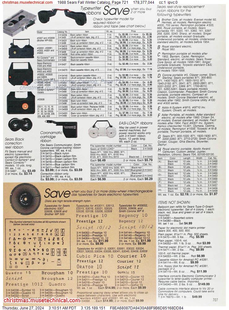 1988 Sears Fall Winter Catalog, Page 721