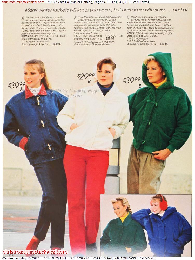1987 Sears Fall Winter Catalog, Page 148