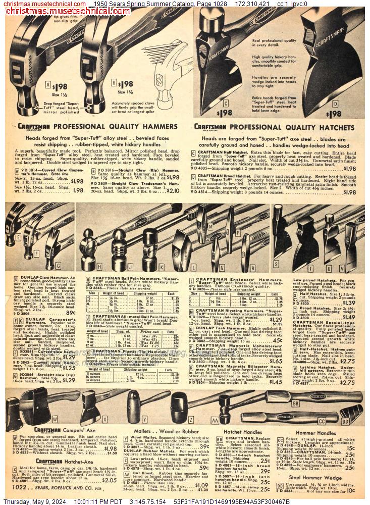 1950 Sears Spring Summer Catalog, Page 1028