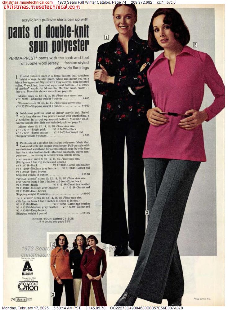 1973 Sears Fall Winter Catalog, Page 74