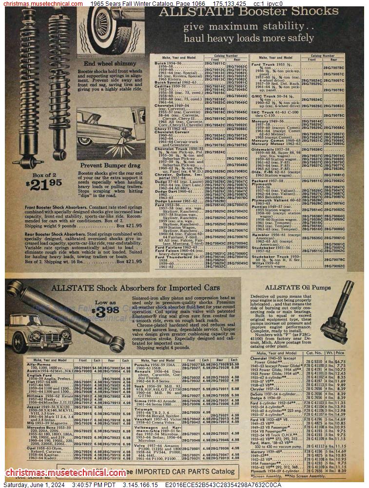 1965 Sears Fall Winter Catalog, Page 1066