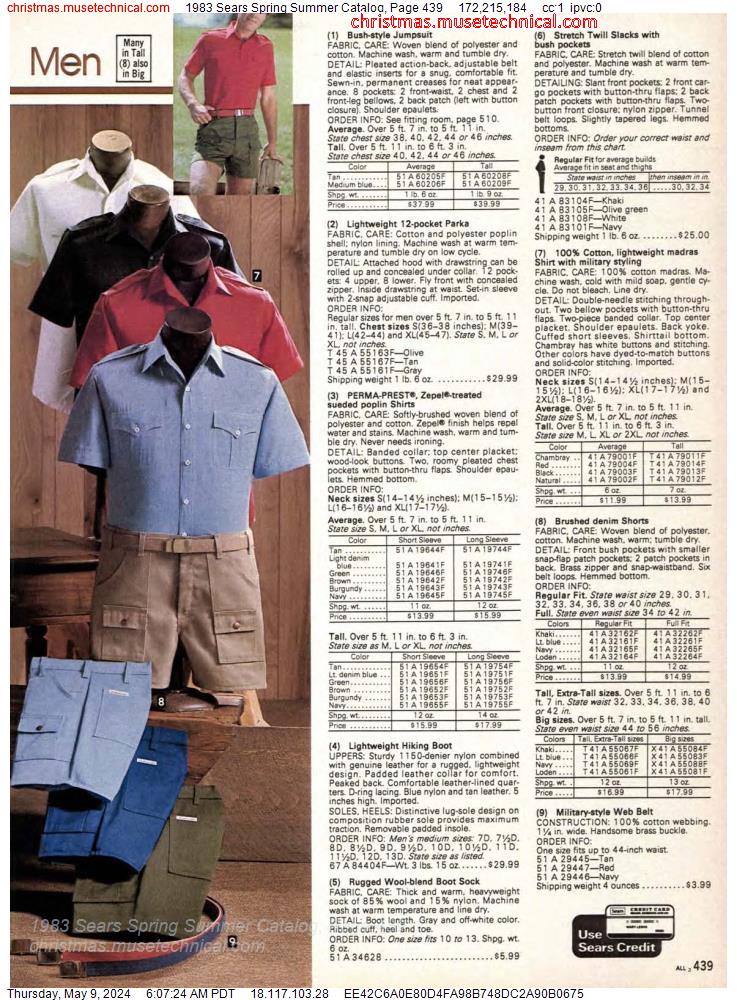 1983 Sears Spring Summer Catalog, Page 439