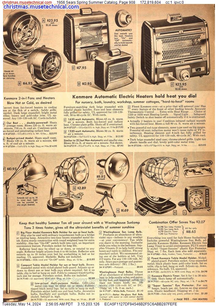 1956 Sears Spring Summer Catalog, Page 908