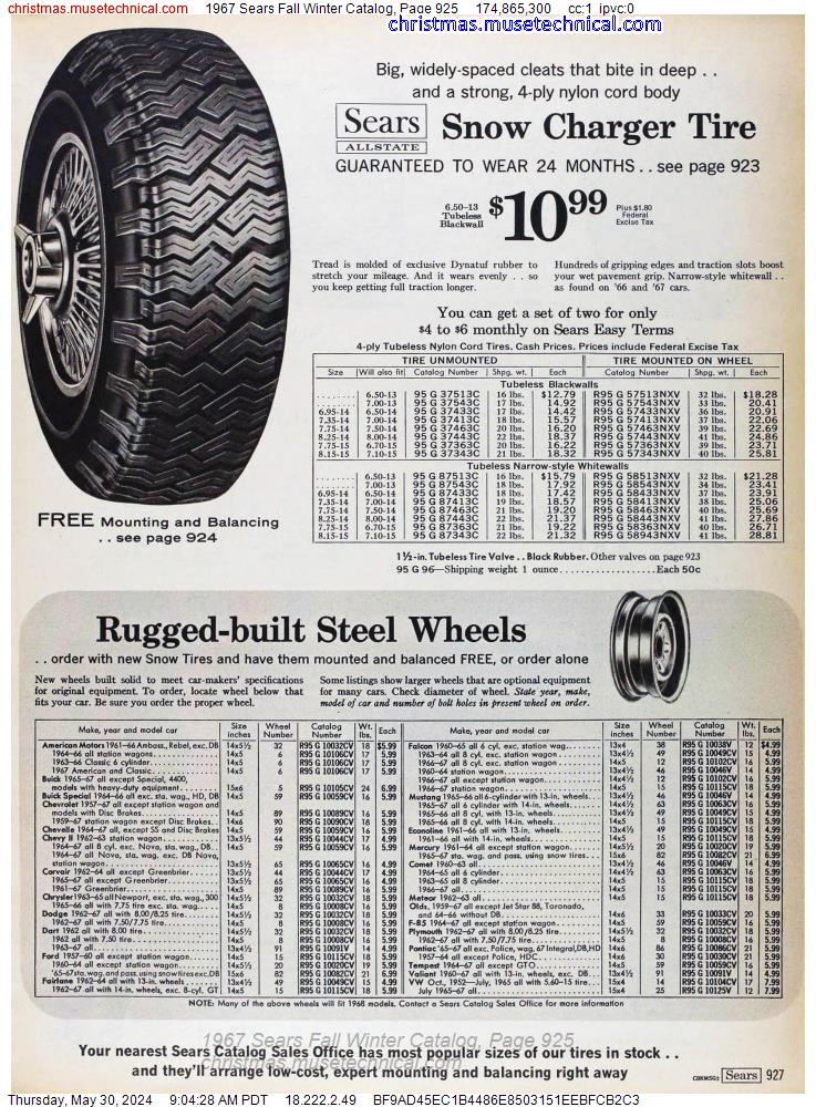 1967 Sears Fall Winter Catalog, Page 925
