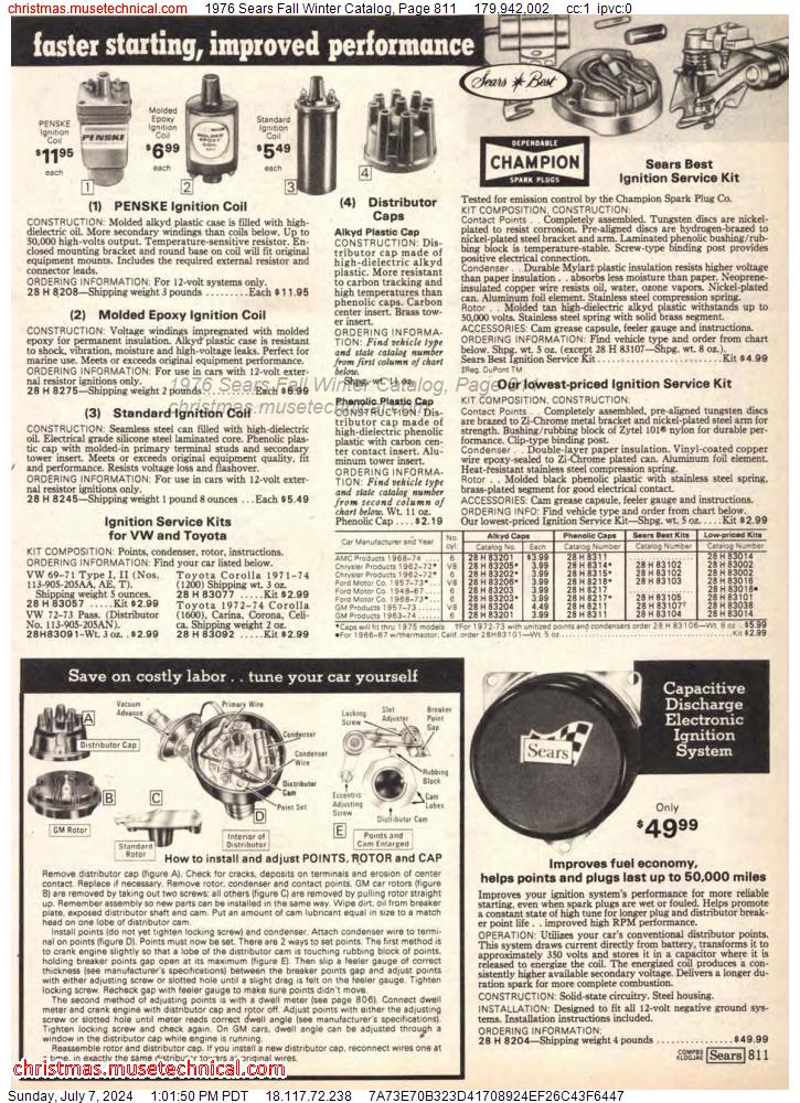 1976 Sears Fall Winter Catalog, Page 811