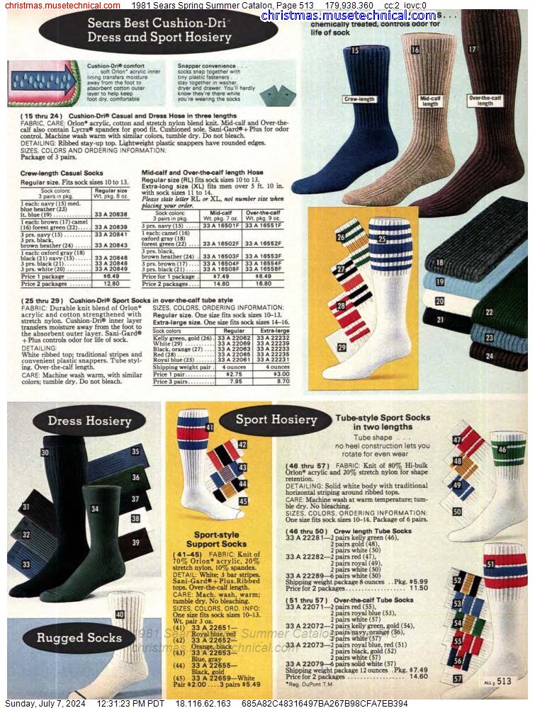 1981 Sears Spring Summer Catalog, Page 513