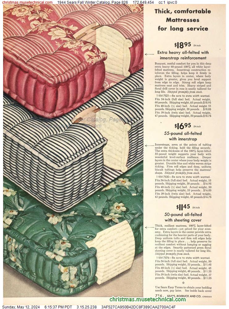 1944 Sears Fall Winter Catalog, Page 826