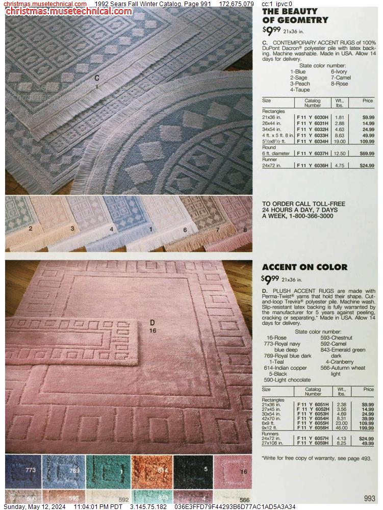 1992 Sears Fall Winter Catalog, Page 991