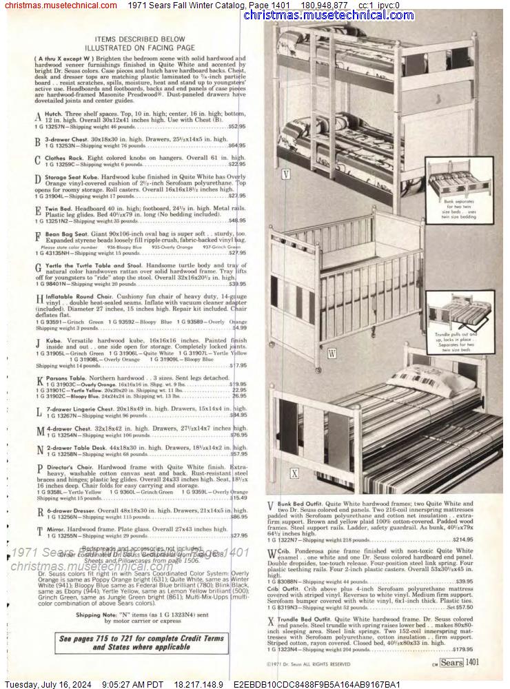 1971 Sears Fall Winter Catalog, Page 1401